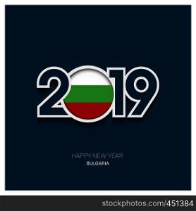 2019 Bulgaria Typography, Happy New Year Background