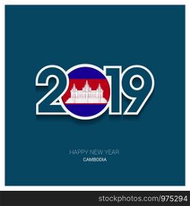 2019 Cambodia Typography, Happy New Year Background