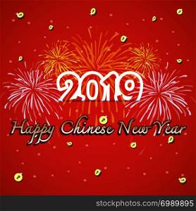 2019 chinese new year celebration background, stock vector