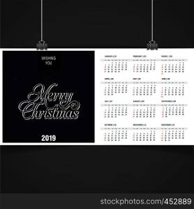 2019 Christmas Calendar Template