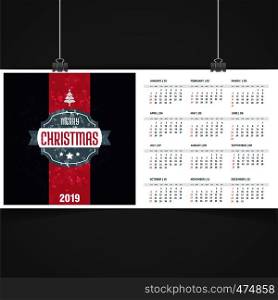 2019 Christmas Calendar Template