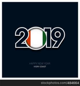 2019 Cote d Ivoire / Ivory Coast Typography, Happy New Year Background