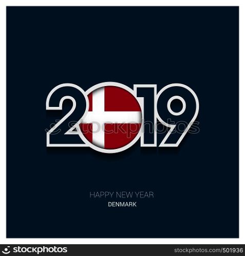 2019 Denmark Typography, Happy New Year Background
