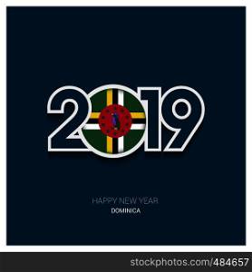 2019 Dominica Typography, Happy New Year Background