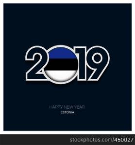 2019 Estonia Typography, Happy New Year Background