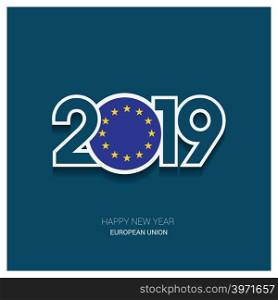 2019 European Union Typography, Happy New Year Background
