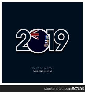 2019 Falkland Islands Typography, Happy New Year Background