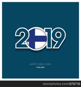 2019 Finland Typography, Happy New Year Background