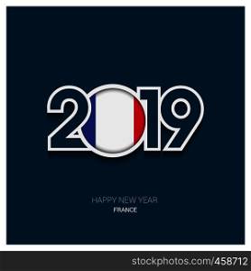 2019 France Typography, Happy New Year Background