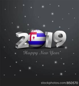 2019 Happy New Year Ajaria Flag Typography. Abstract Celebration background