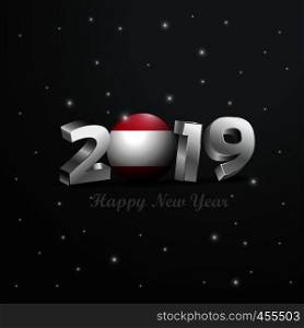 2019 Happy New Year Austria Flag Typography. Abstract Celebration background