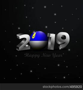 2019 Happy New Year Buryatia Flag Typography. Abstract Celebration background