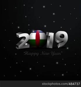 2019 Happy New Year Central African Republic Flag Typography. Abstract Celebration background