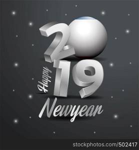 2019 Happy New Year Crimea Flag Typography. Abstract Celebration background