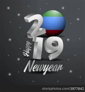 2019 Happy New Year Dagestan Flag Typography. Abstract Celebration background