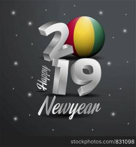 2019 Happy New Year Guinea Flag Typography. Abstract Celebration background