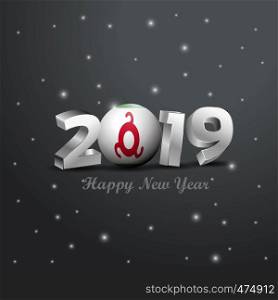 2019 Happy New Year Ingushetia Flag Typography. Abstract Celebration background