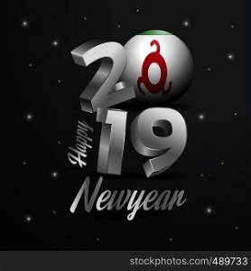2019 Happy New Year Ingushetia Flag Typography. Abstract Celebration background