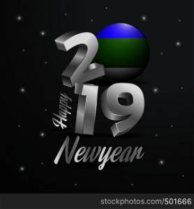 2019 Happy New Year Komi Flag Typography. Abstract Celebration background