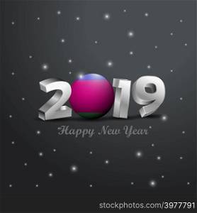 2019 Happy New Year Kuban Peoples Republic Flag Typography. Abstract Celebration background