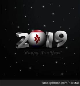 2019 Happy New Year Mordovia Flag Typography. Abstract Celebration background