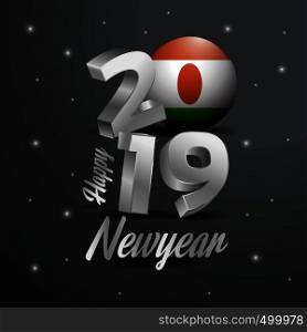 2019 Happy New Year Niger Flag Typography. Abstract Celebration background