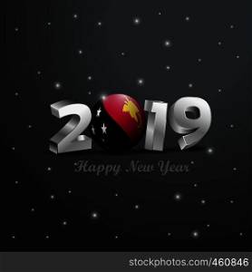 2019 Happy New Year Papua New Guinea Flag Typography. Abstract Celebration background