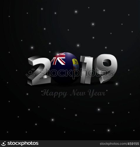 2019 Happy New Year Saint Helena Flag Typography. Abstract Celebration background