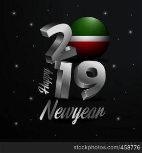 2019 Happy New Year Tatarstan Flag Typography. Abstract Celebration background