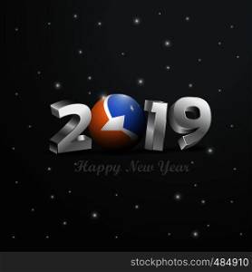 2019 Happy New Year Tierra del Fuego province Argentina Flag Typography. Abstract Celebration background