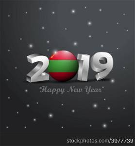2019 Happy New Year Transnistria Flag Typography. Abstract Celebration background