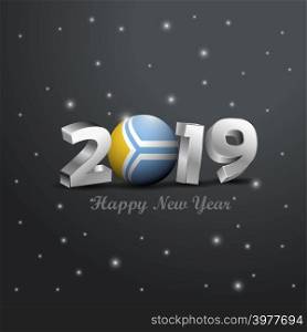 2019 Happy New Year Tuva Flag Typography. Abstract Celebration background