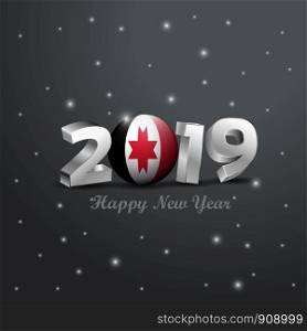 2019 Happy New Year Udmurtia Flag Typography. Abstract Celebration background