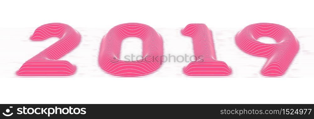 2019 Happy New Year. Vector background with embossed sliced volumetric 2019 colorful numbers for your greetings card and designs. Abstract modern conceptual illustration. 2019 Happy New Year. Vector background with embossed sliced volumetric 2019 colorful numbers for your greetings card and designs. Abstract modern conceptual illustration.