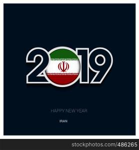 2019 Iran Typography, Happy New Year Background