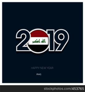 2019 Iraq Typography, Happy New Year Background