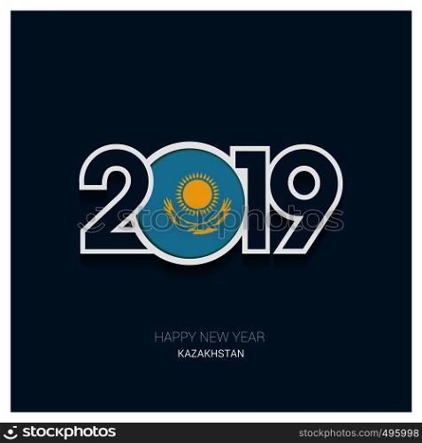 2019 Kazakhstan Typography, Happy New Year Background