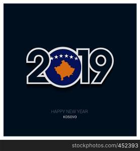 2019 Kosovo Typography, Happy New Year Background
