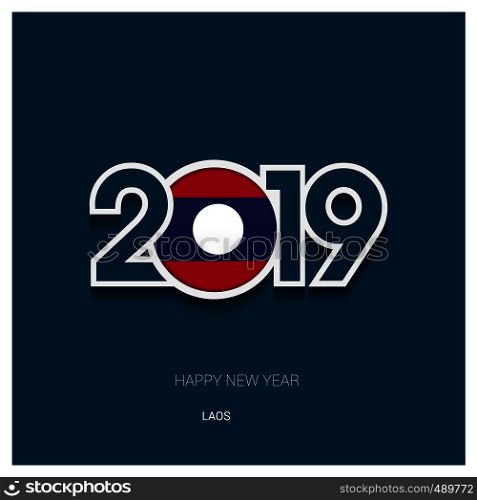 2019 Laos Typography, Happy New Year Background