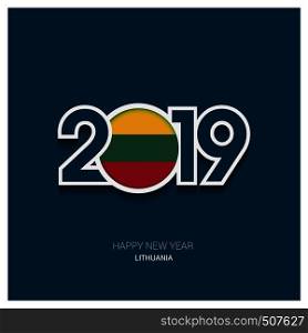 2019 Lithuania Typography, Happy New Year Background