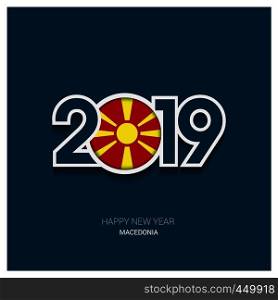 2019 Macedonia Typography, Happy New Year Background