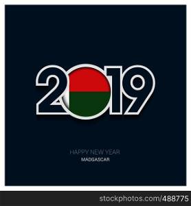 2019 Madgascar Typography, Happy New Year Background