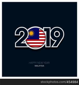 2019 Malaysia Typography, Happy New Year Background