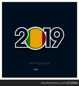 2019 Mali Typography, Happy New Year Background