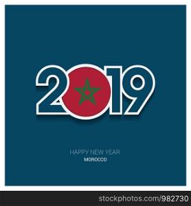 2019 Morocco Typography, Happy New Year Background