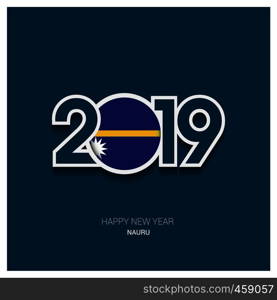 2019 Nauru Typography, Happy New Year Background