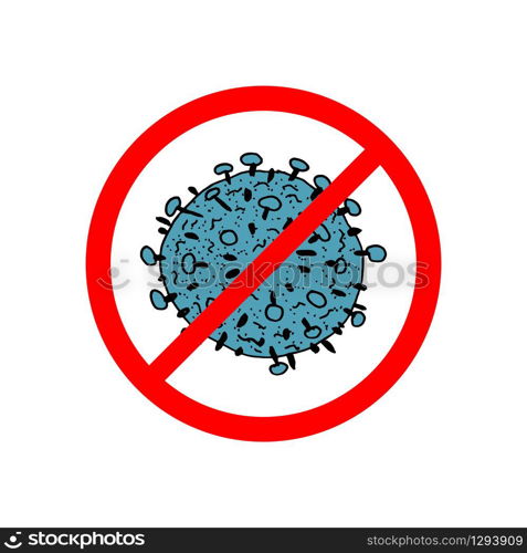 2019-nCoV bacteria isolated on white background. Blue Coronavirus in red circle vector Icon. COVID-19 bacteria corona virus disease sign. SARS pandemic concept symbol. Pandemic. Human health medical. 2019-nCoV bacteria isolated on white background. Blue Coronavirus in red circle vector Icon. COVID-19 bacteria corona virus disease sign. SARS pandemic concept symbol. Pandemic. Human health medical.