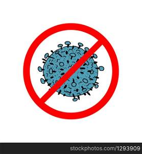 2019-nCoV bacteria isolated on white background. Blue Coronavirus in red circle vector Icon. COVID-19 bacteria corona virus disease sign. SARS pandemic concept symbol. Pandemic. Human health medical. 2019-nCoV bacteria isolated on white background. Blue Coronavirus in red circle vector Icon. COVID-19 bacteria corona virus disease sign. SARS pandemic concept symbol. Pandemic. Human health medical.