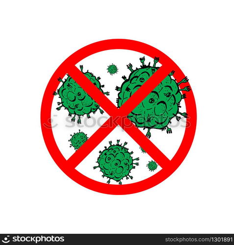 2019-nCoV bacteria isolated on white background. Coronavirus in red circle vector Icon. COVID-19 bacteria corona virus disease sign. SARS pandemic concept symbol. Pandemic. Human health and medical. 2019-nCoV bacteria isolated on white background. Coronavirus in red circle vector Icon. COVID-19 bacteria corona virus disease sign. SARS pandemic concept symbol. Pandemic. Human health and medical.