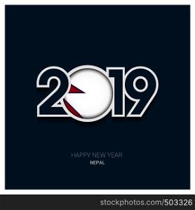 2019 Nepal Typography, Happy New Year Background